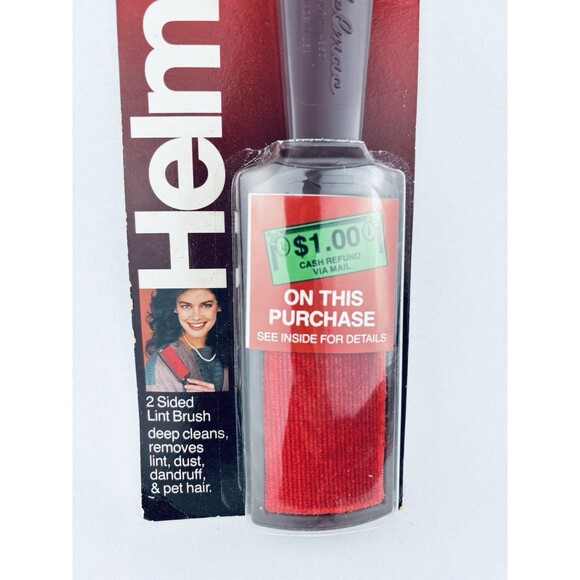 Vintage Helmac Magik Red Lint Remover Brush 1980s Original Package New USA NOS‎ - Picture 2 of 12